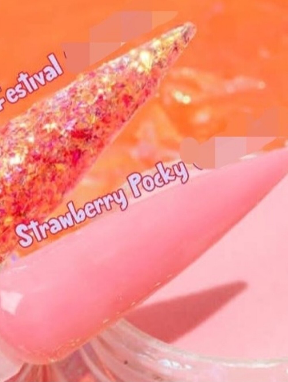 Fairy Glamor Acrylic Nail Dip In Strawberry Pocky